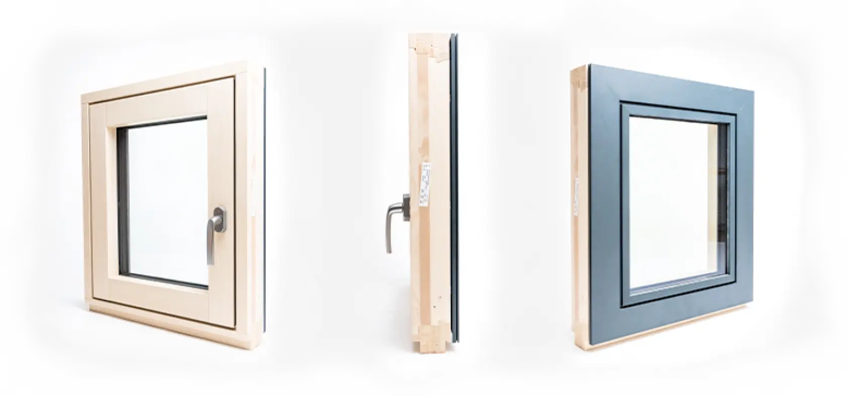 Profilschnitt des flächenbündigen Holz-Aluminium-Fensters Fortis Fides mit verdeckten Bändern — Passau Fenster